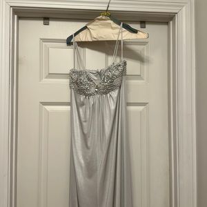 Silver floor length gown